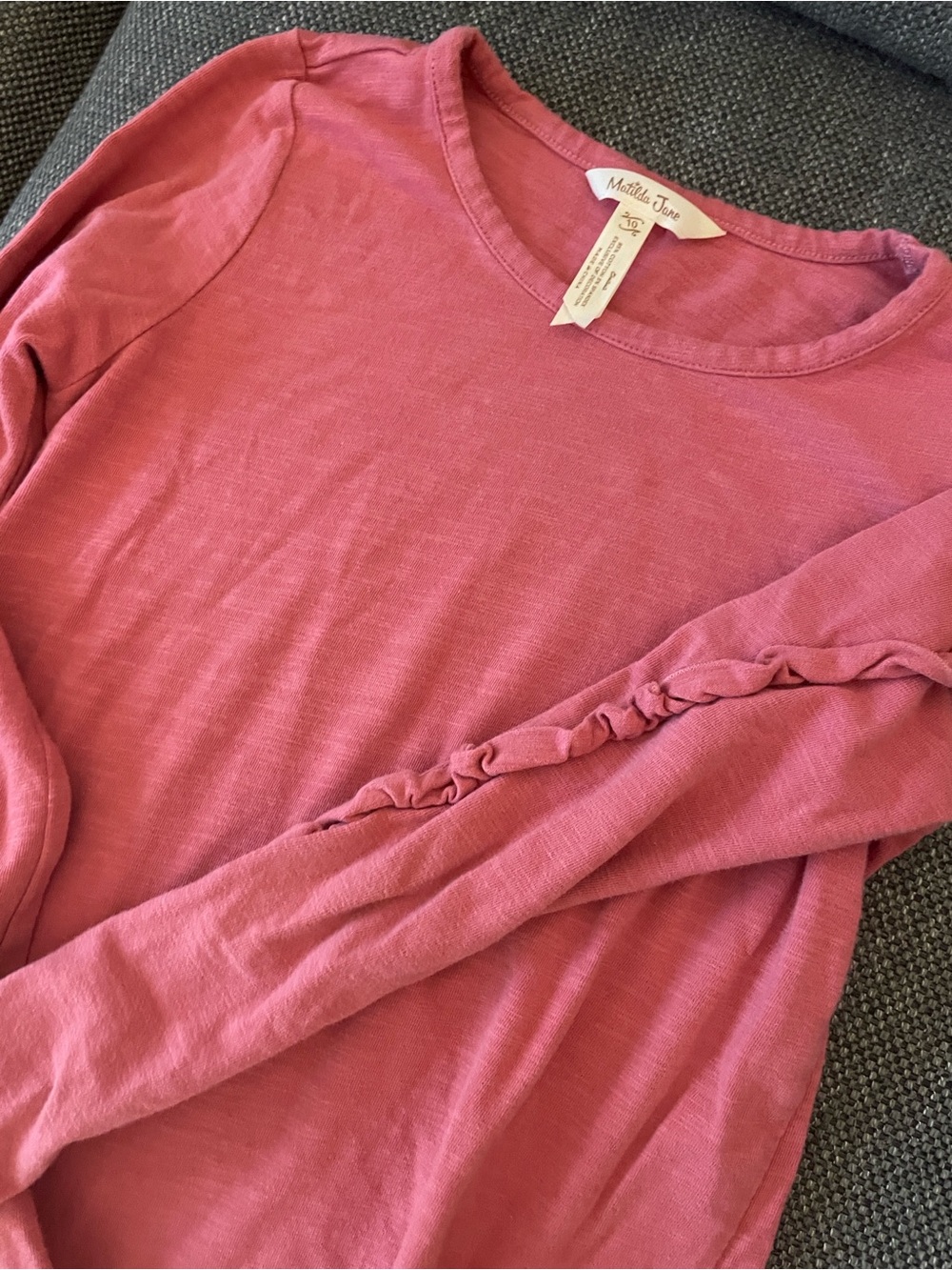 Matilda Jane Rose Pink Long-Sleeve Ruffle-Accent Tee